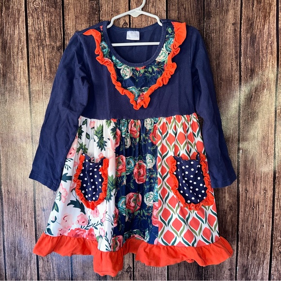 Girls8/9 Floral Pocket Tunic - Picture 3 of 6
